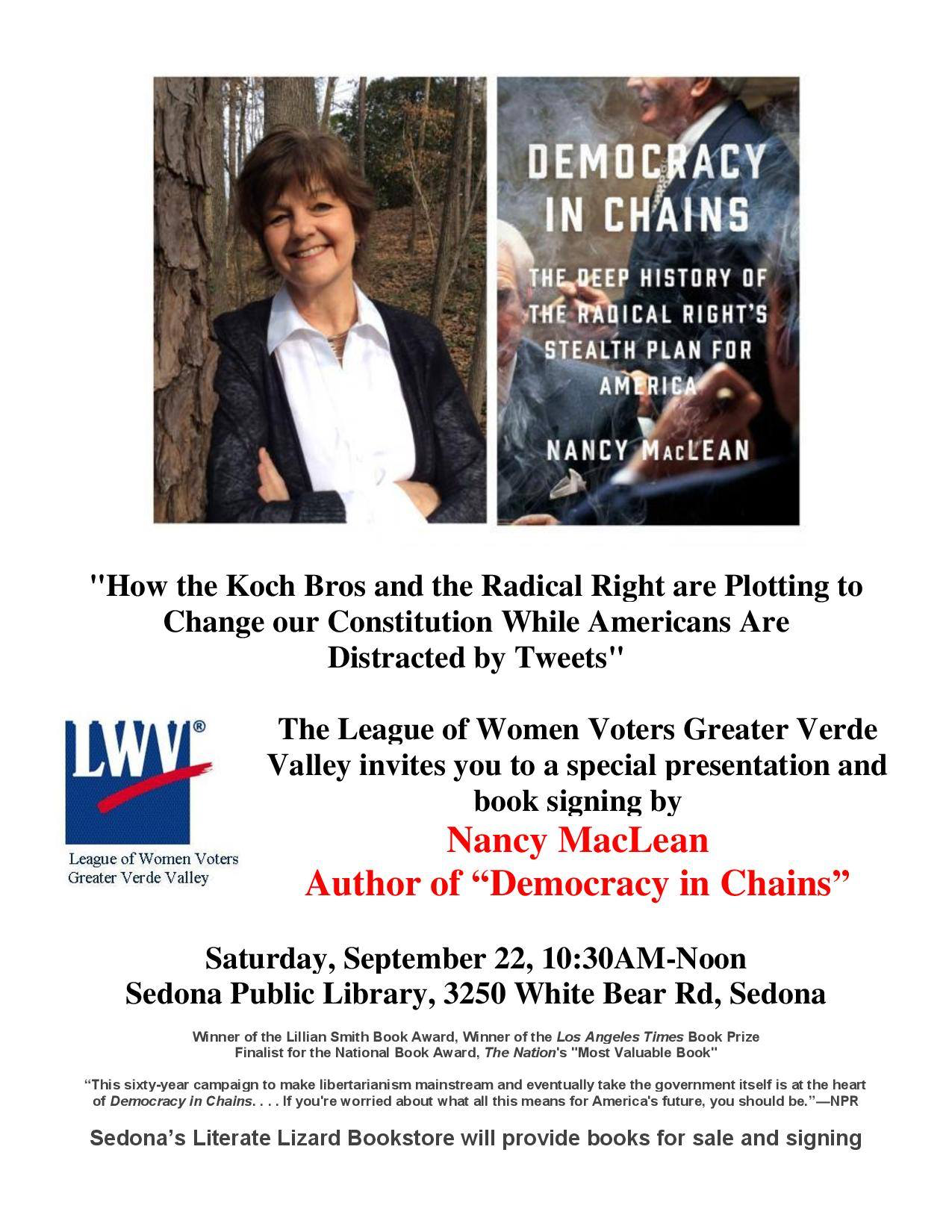 Democracy in Chains - Nancy MacLean @ Sedona Library