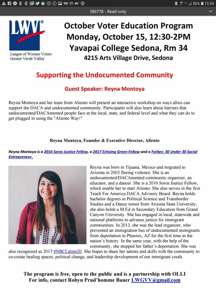 Supporting the Undocumented Community - LWVVV @ Yavapai College