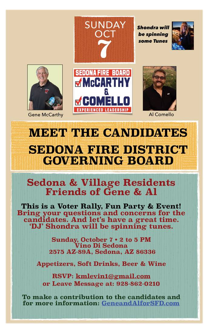 Sedona Fire District - Meet the Candidates @ Vino Di Sedona