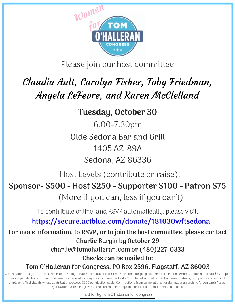 Tom O'Halleran Event @ Olde Sedona Bar and Grill